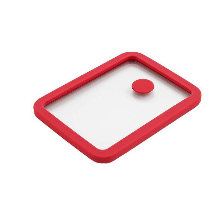 Couvercle GN 1/8 en verre trempé et silicone à 2 bouchons 160,5x131mm H17mm - 48Pcs