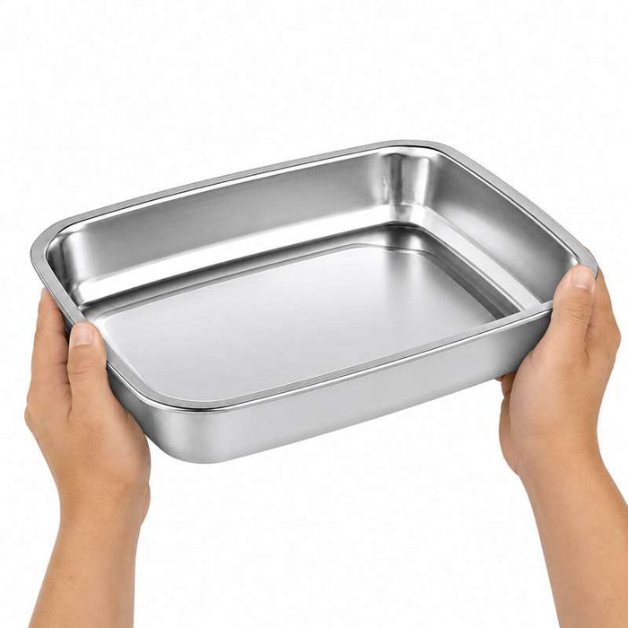 Barquette inox scellable format GN 1/2 325x265mm H52mm - 24Pcs