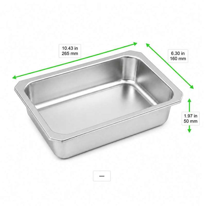 Barquette GN 1/4 scellable en inox 265x160mm H50mm - 36Pcs