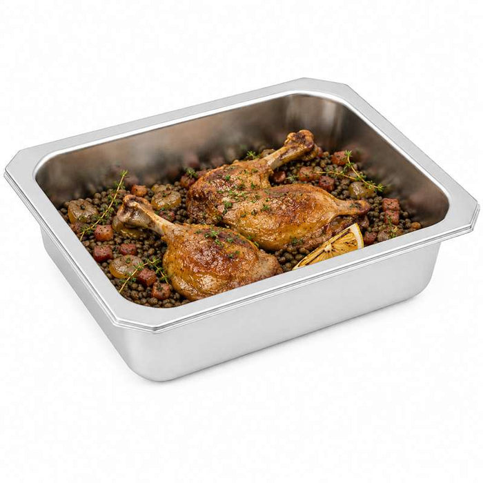Barquette GN 1/4 scellable en inox 265x160mm H50mm - 36Pcs