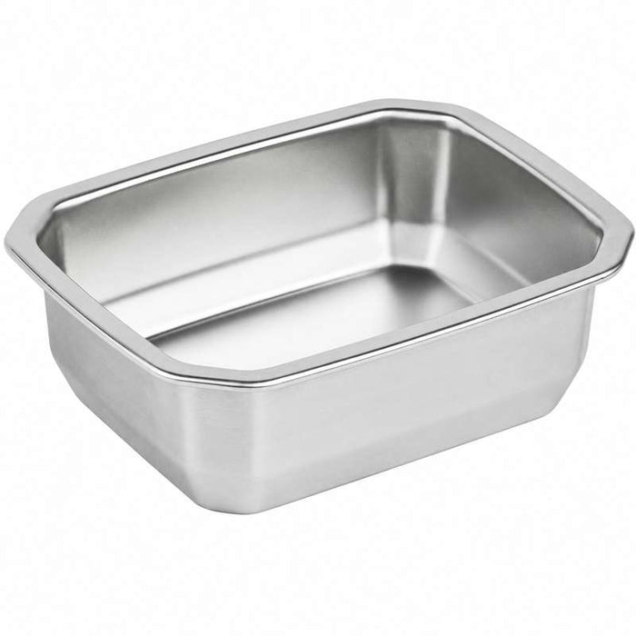Barquette GN 1/8 scellable en inox 160x130mm H45mm - 48Pcs