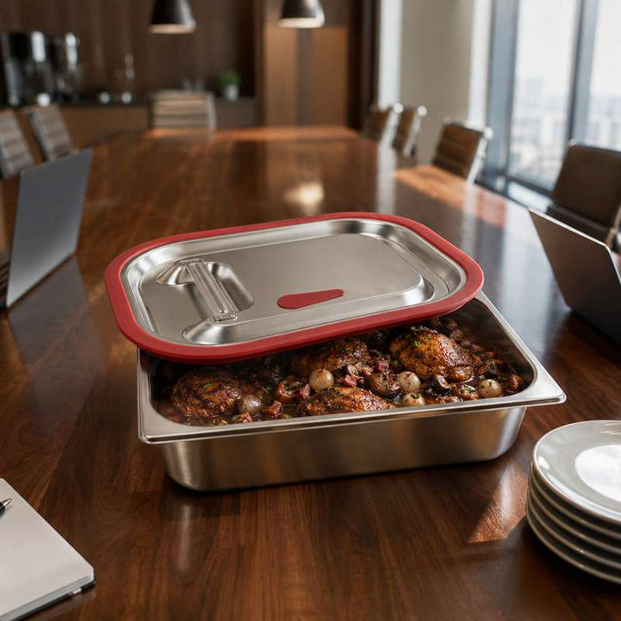 Couvercle gastronorme GN 1/2 inox et silicone 325x265mm H15mm - 12Pcs