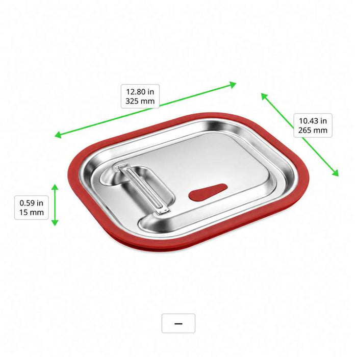 Couvercle gastronorme GN 1/2 inox et silicone 325x265mm H15mm - 12Pcs