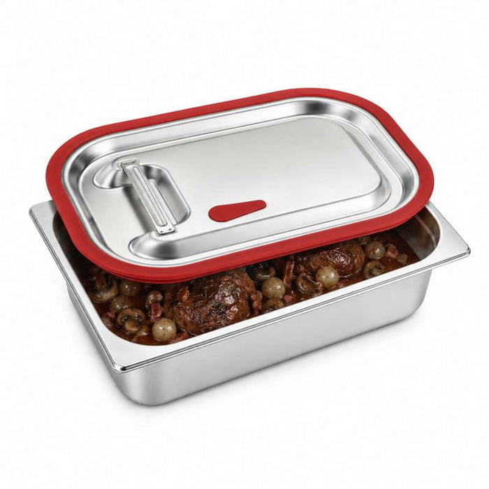 Couvercle gastronorme GN 1/2 inox et silicone 325x265mm H15mm - 12Pcs