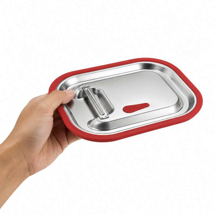 Couvercle gastronorme 1/3 en inox et silicone 325x176mm H15mm - 18Pcs