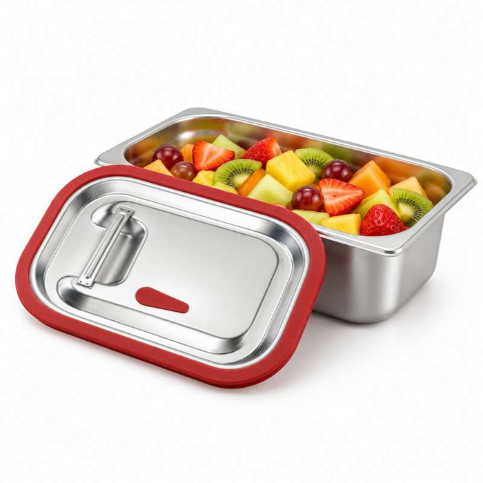 Couvercle gastronorme 1/3 en inox et silicone 325x176mm H15mm - 18Pcs