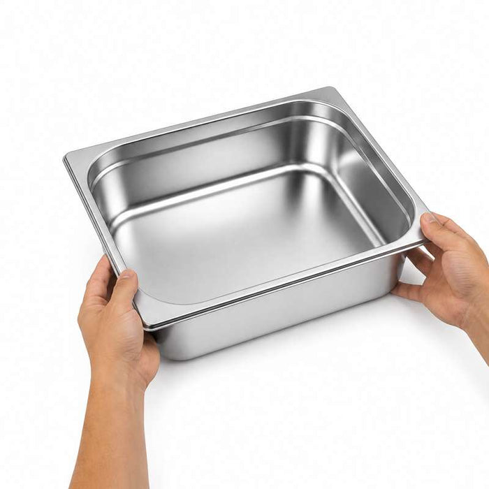 Bac gastronorme 1/2 en inox 325x265mm H65mm - 12Pcs