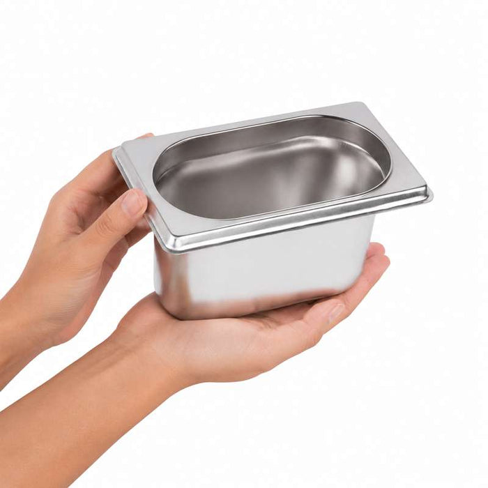 Bac gastronorme GN 1/9 en inox 176x108mm H65mm - 48Pcs