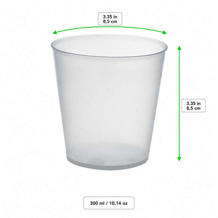 Verre Cupoly en plastique PP réemployable   H85mm 300ml - 18Pcs