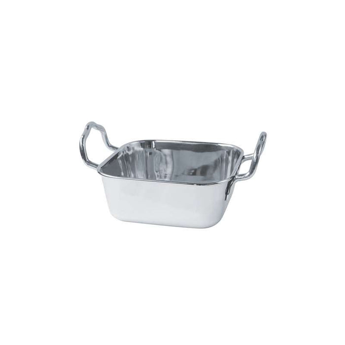 Mini plat inox rectangulaire avec poignées  140x90mm  420ml-12Pcs