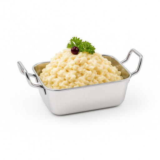Mini plat inox rectangulaire avec poignées  140x90mm  420ml-12Pcs