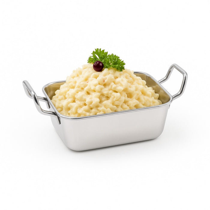 Mini plat inox rectangulaire avec poignées  140x90mm  420ml-12Pcs
