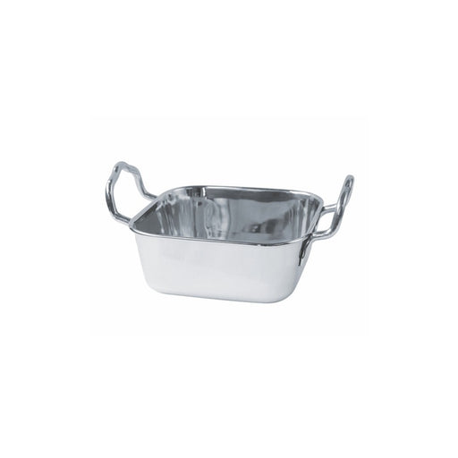 Mini plat inox rectangulaire avec poignées  140x90mm  420ml-12Pcs
