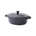 Mini cocotte ovale avec couvercle en porcelaine noire  200x120mm H90mm 320ml - 6Pcs