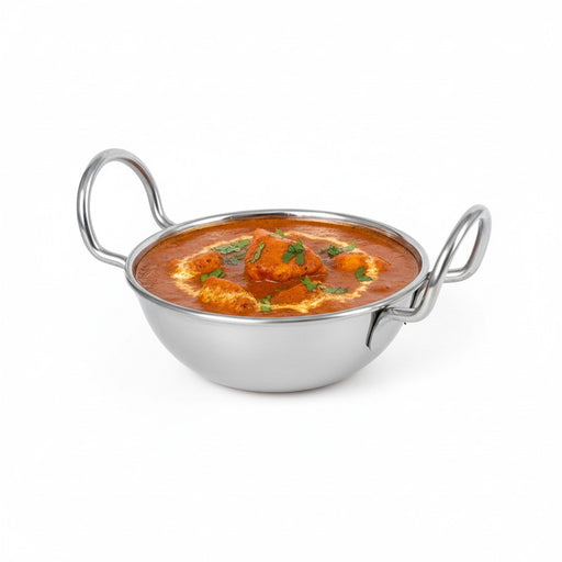 Plat inox Balti avec poignées    250ml-12Pcs