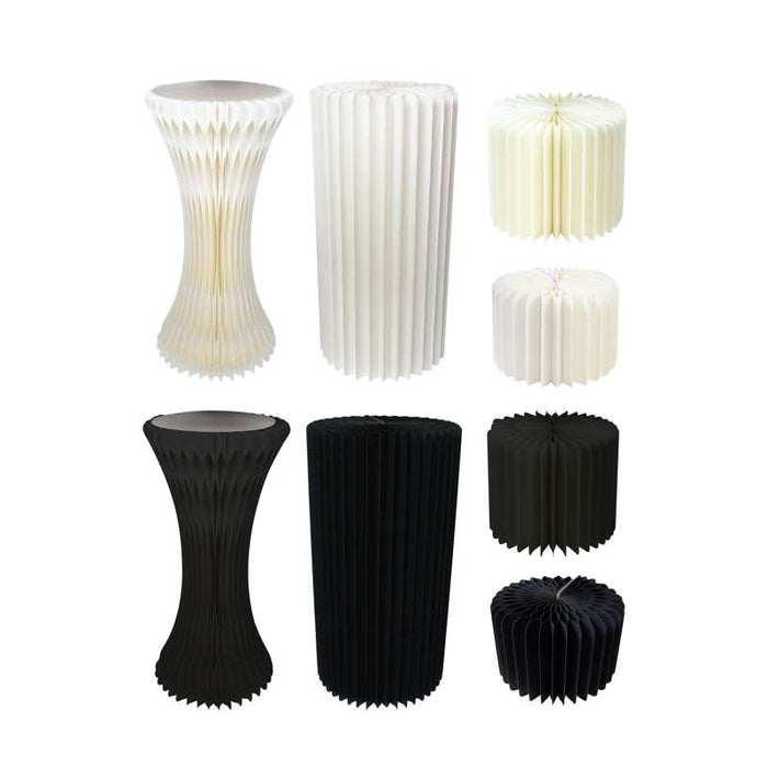 Présentoir pliable noir à plateau acrylique Ø300mm H200mm - 6Pcs
