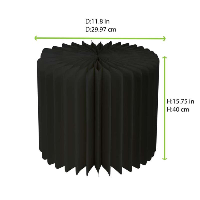 Présentoir pliable noir à plateau acrylique Ø300mm H400mm - 6Pcs