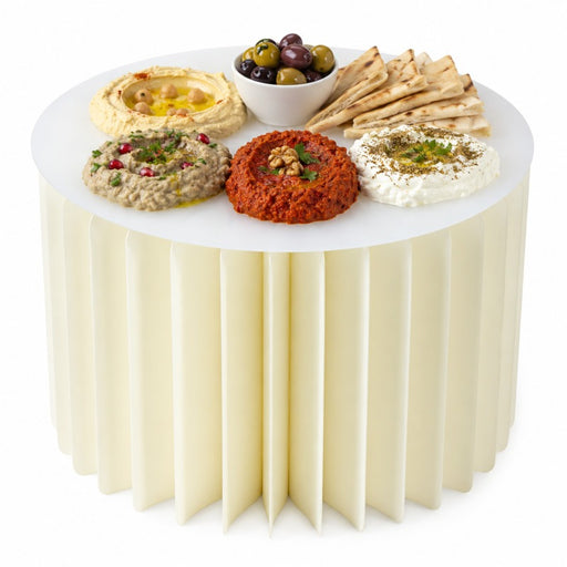 Presentoir blanc pliable avec plateau en acrylique  H400mm-6Pcs