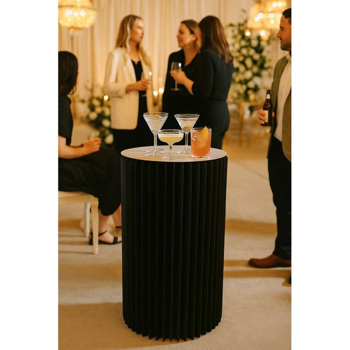 TOUR NOIR ILLUMINÉ ET PLIABLE AVEC PLATEAU EN ACRYLIQUE DIA 2PCS