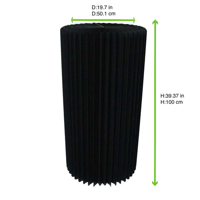 Table illuminée et pliable noire avec plateau en acrylique Ø500mm H1000mm - 2Pcs