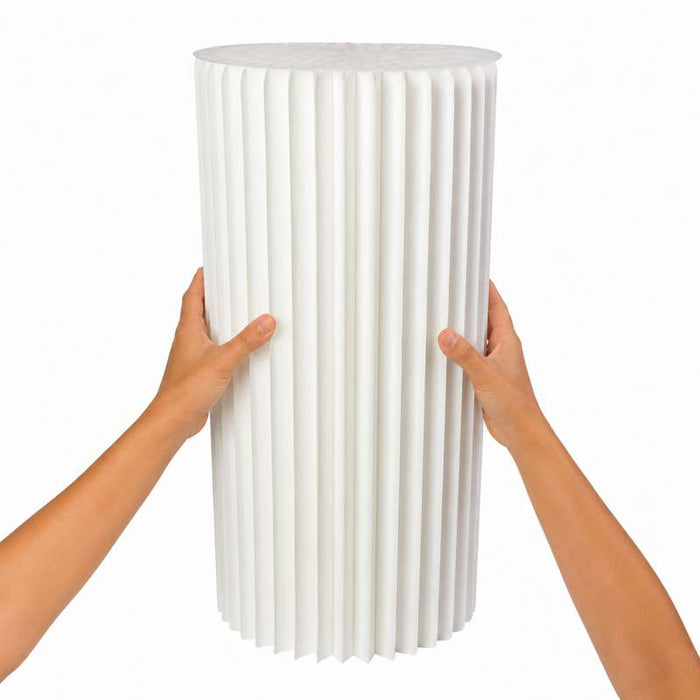 Table illuminée et pliable blanche avec plateau en acrylique Ø500mm H1000mm - 2Pcs