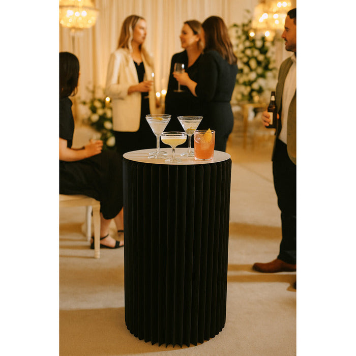 TABLE NOIR ILLUMINÉ ET PLIABLE AVEC PLATEAU EN ACRYLIQUE DIA 2PCS