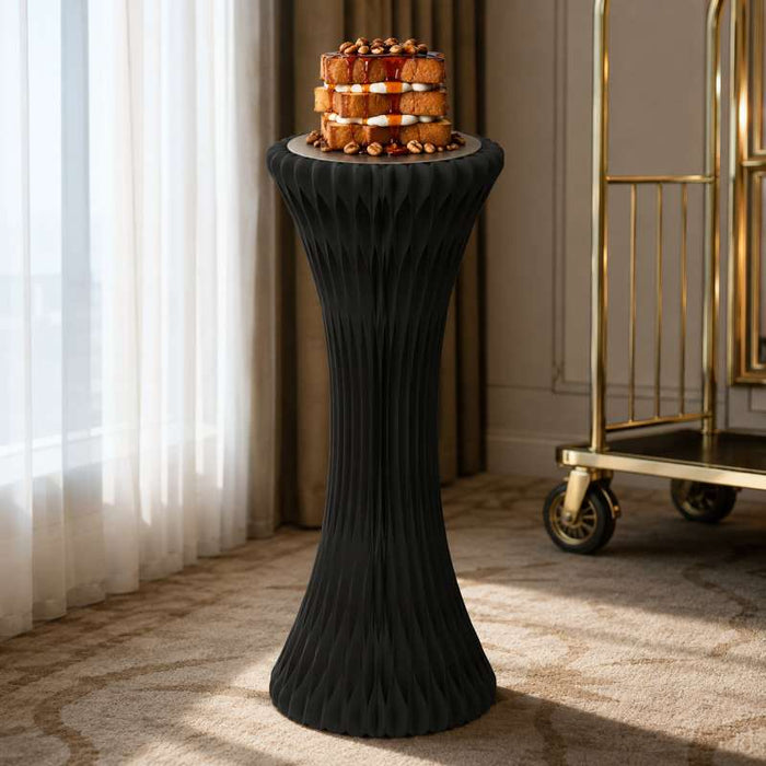 TOUR NOIR ILLUMINÉ ET PLIABLE AVEC PLATEAU EN ACRYLIQUE DIA 2PCS