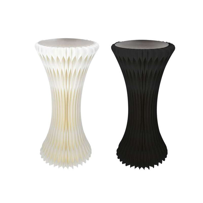 Présentoir tour lumineuse pliable blanche à plateau acrylique Ø500mm H1000mm - 2Pcs