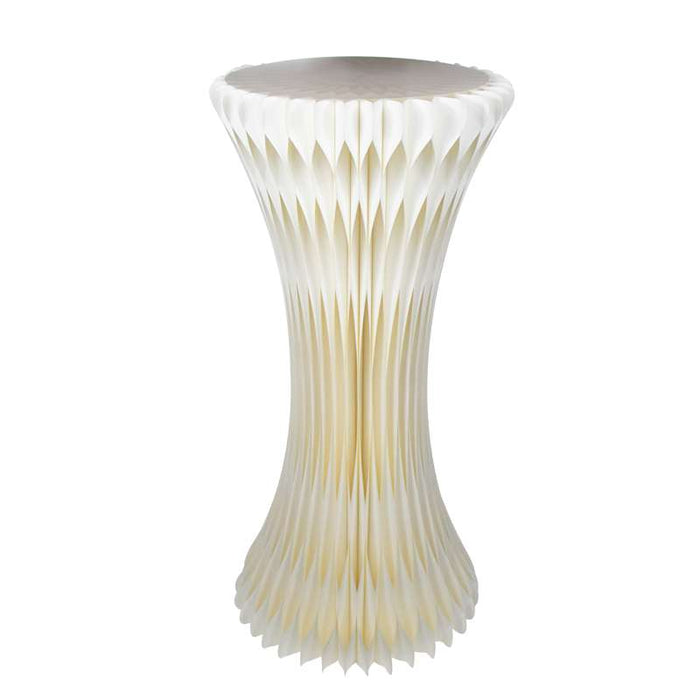 Présentoir tour lumineuse pliable blanche à plateau acrylique Ø500mm H1000mm - 2Pcs