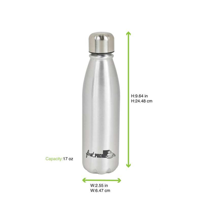 Bouteille à eau en aluminium avec bouchon métal   H245mm 500ml-24Pcs