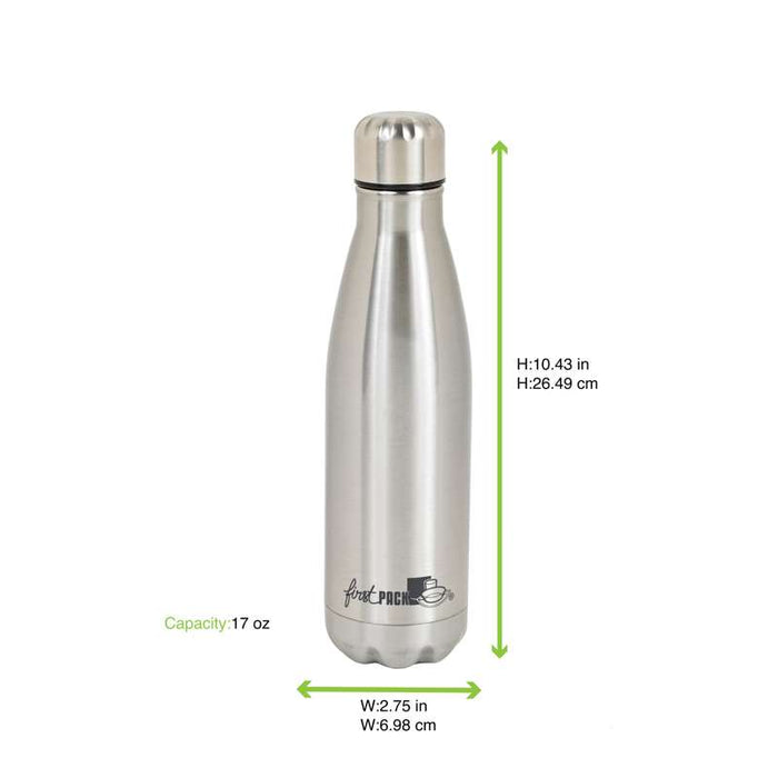 Bouteille à eau en inox double paroi isotherme avec bouchon   H265mm 500ml-12Pcs