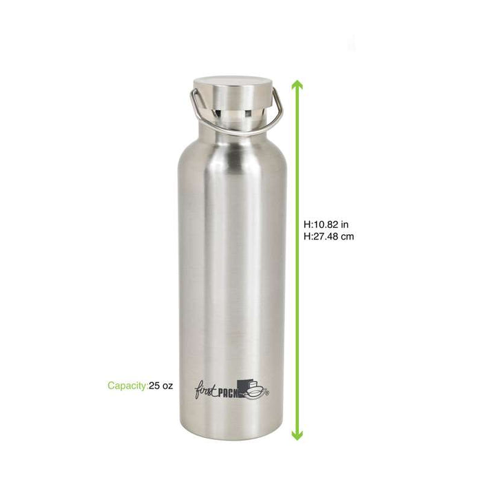 Bouteille à eau en inox à double paroi isotherme avec bouchon   H265mm 750ml-12Pcs