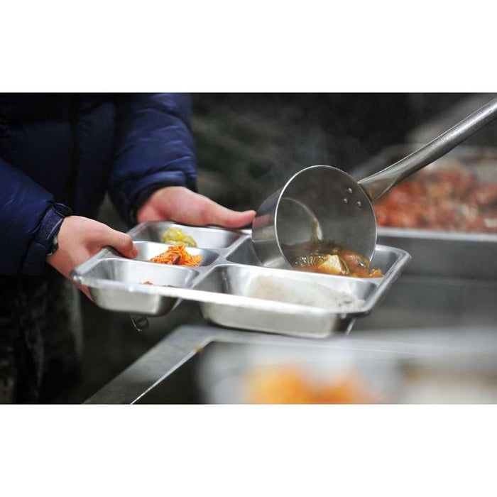 Plateau repas NoxTray en inox 4 compartiments avec couvercle en plastique PP  280x220mm H40mm-10Pcs