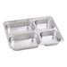 Plateau repas NoxTray en inox 4 compartiments avec couvercle en plastique PP  280x220mm H40mm-10Pcs