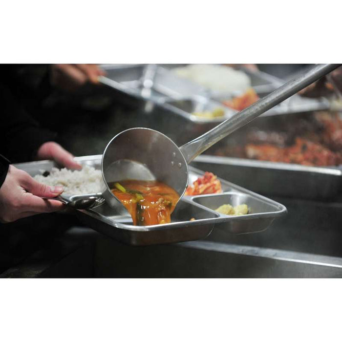Plateau repas NoxTray en inox 5 compartiments avec couvercle en plastique PP  280x220mm H40mm-10Pcs