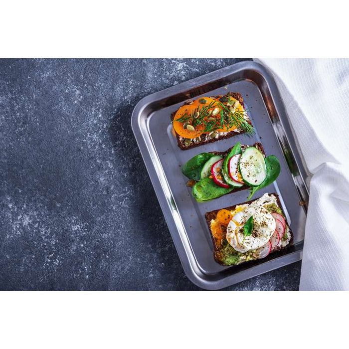 Plateau de service NoxTray en acier inoxydable  360x270mm H20mm-20Pcs