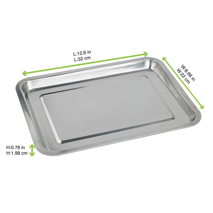 Plateau de service NoxTray en acier inoxydable  320x220mm H20mm-25Pcs