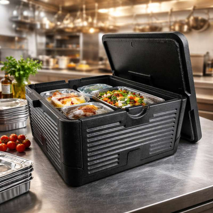 Box pliante isotherme noire 380x380mm H220mm - 1Pcs