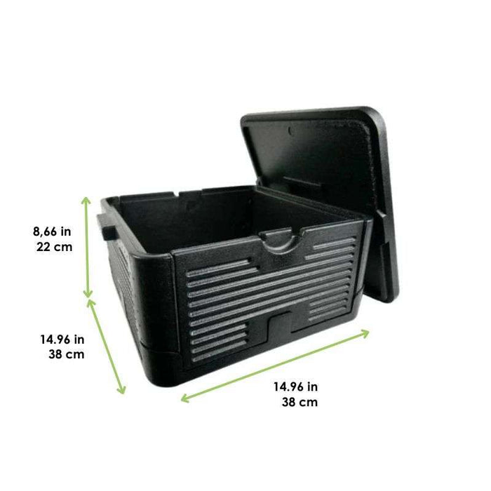 Box pliante isotherme noire 380x380mm H220mm - 1Pcs