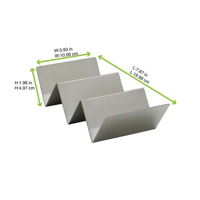 Support à tacos NoxTray en acier inoxydable  220x100mm H61mm - 6Pcs