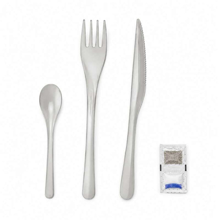 Kit couverts en Inox 6/1 avec étui kraft 230x60mm H25mm-250Pcs