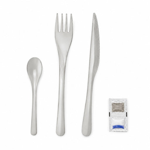 Kit couverts en Inox 6/1 avec étui kraft 230x60mm H25mm-250Pcs