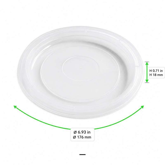 Couvercle transparent en PP injecté pour bol rond Ø176mm - 500Pcs