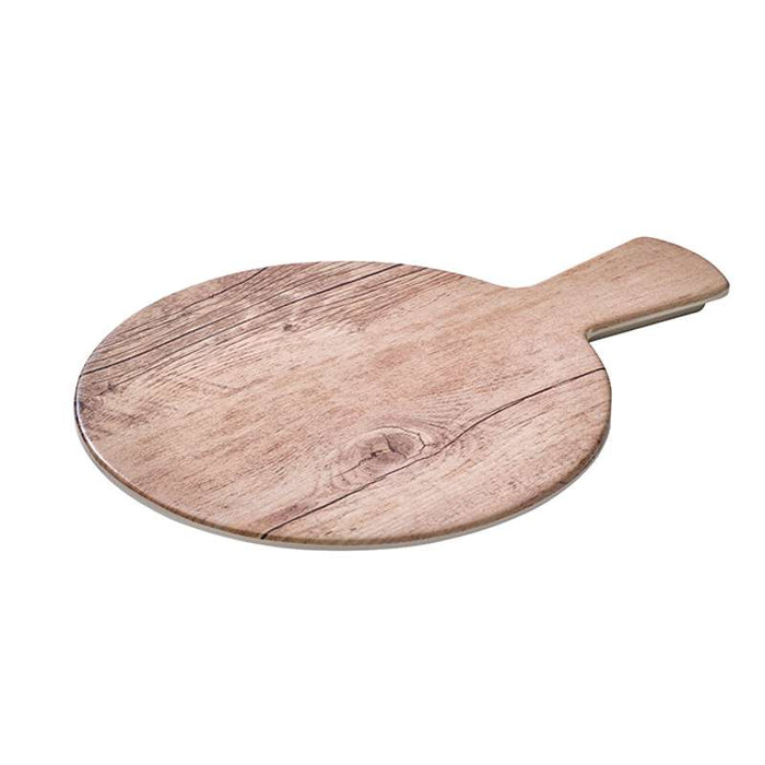 Planche ronde en mélamine décor bois avec poignée   H16mm-6Pcs