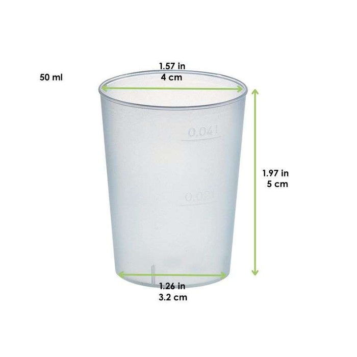 Gobelet plastique PP réutilisable "Optimal"   H50mm 50ml - 2000Pcs