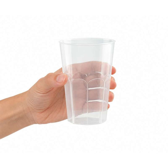 Gobelet à facettes plastique PP réutilisable "Optimal"   H108mm 340ml - 450Pcs