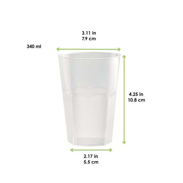 Gobelet à facettes plastique PP réutilisable "Optimal"   H108mm 340ml - 450Pcs