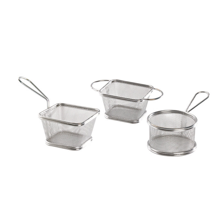Mini panier friteuse métal avec double anse  162x77mm H74mm-6Pcs