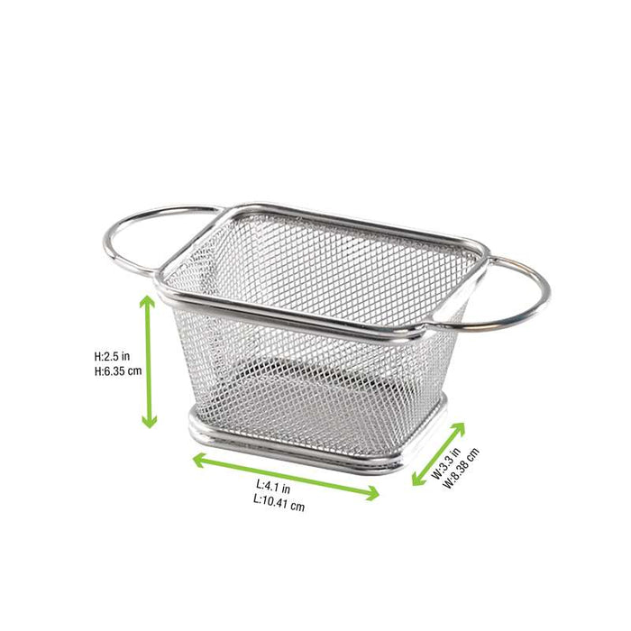 Mini panier friteuse métal avec double anse  162x77mm H74mm-6Pcs