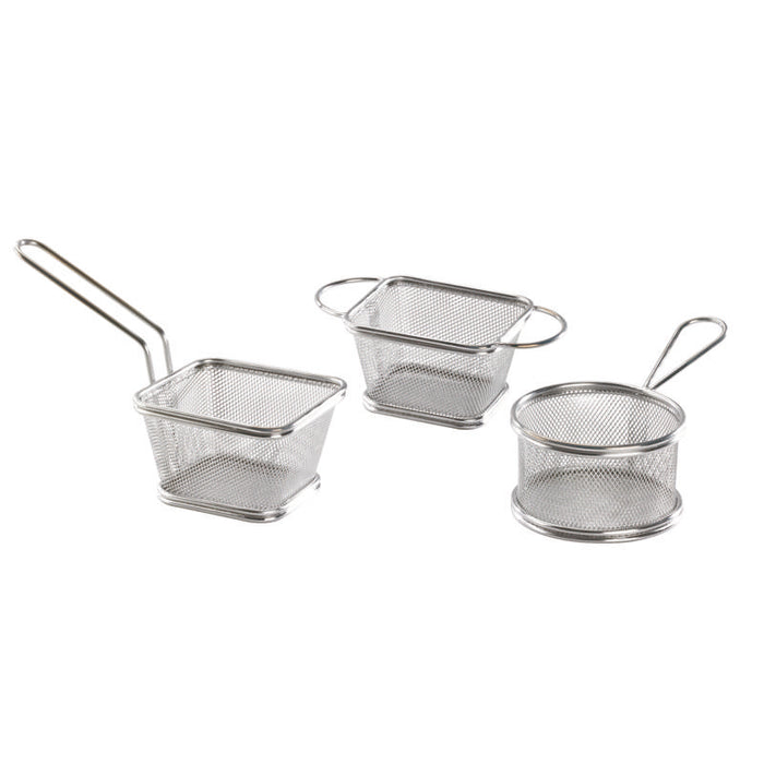 Mini panier friteuse métal rond   H80mm - 6Pcs